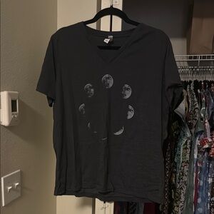 Black Moon Phase Graphic T-Shirt
